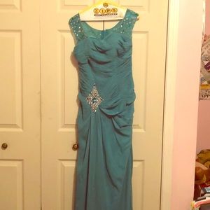 Aqua evening gown